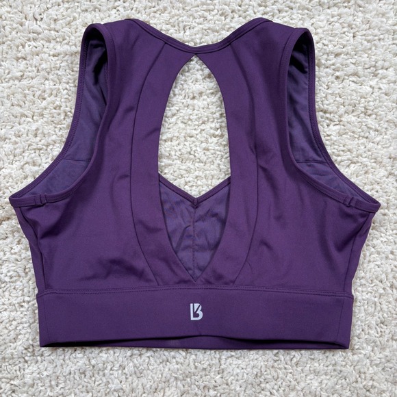 Buffbunny Collection Womens V-Neck Open Back Sports Bra Purple Medium - Picture 5 of 6